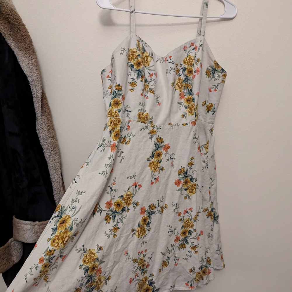 Old Navy Yellow and Green Spaghetti Strap Mini Dress